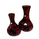 Par De Vasos Furados Em Cerâmica De Aparador Black Red