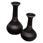 Par de Vasos Long Pipe em Cerâmica Fosca de Sala - Black Gold