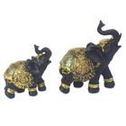 Par Elefantes decorativo Resina Indiano Sabedoria Sorte