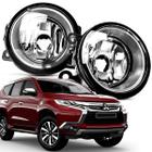 Par Farol Auxiliar Milha Lente Vidro Aro Prata Pajero Sport 2019 2020