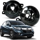 Par Farol Auxiliar Milha Lente Vidro Aro Preto Hrv 2019 2020 2021