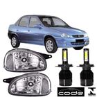 Par farol corsa classic cromado 2003 a 2010 super led 6000k