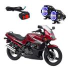 Par Farol de Milha Angel Eye U7 Azul para Moto Kawasaki NINJA 500R 2005 2006 2007 2008 - LedAA