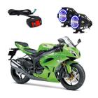 Par Farol de Milha Angel Eye U7 Azul para Moto Kawasaki NINJA ZX 6R 600CC 1995 1996 1997 1998 1999 2000 2001 2002 2003 - LedAA