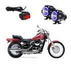 Par Farol de Milha Angel Eye U7 Azul para Moto Kawasaki Vulcan 800CC 1995 1996 1997 - LedAA