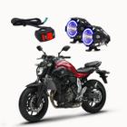 Par Farol de Milha Angel Eye U7 Azul para Moto Yamaha MT 07 689 CC 2015