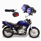 Par Farol de Milha Angel Eye U7 Mini Azul para Moto Honda CB 500 1997 1998 1999 2000 2001 2002 2003 2004 ate 2022