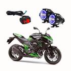 Par Farol de Milha Angel Eye U7 Mini Azul para Moto Kawasaki Z 800 2013 2014 2015 2016 2017 2018 2019 2020 2021 2022