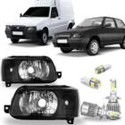 Par farol fiat uno 2004 a 2013 mascara negra e super led