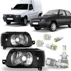 Par farol fiat uno fiorino 2004 a 2013 máscara negra c/ led