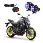 Par Farol Milha Angel Eye U7 Mini Azul para Moto XJ6 2015 2016 2017 2018 2019 2020 2021 2022