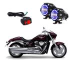 Par Farol Milha de Angel Eye U7 Azul para Moto Suzuki Boulevard 1500 2009 2010 2011 2012 2013 - LedAA