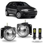 Par farol milha fiat palio fire g2 2001 a 2007 com led vidro - BIBAS.