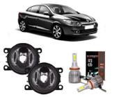 Par farol milha renault fluence 2011 a 2018 e super led 2d