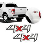 Par Ford Ranger 4x4 Kit Emblema Adesivo 2013 a 2016 Cinza