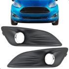 Par Grade Farol De Milha New Fiesta 2014 2015 2016 2017 Aro Cromado - MONTKAR