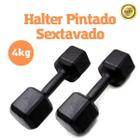 Par Halter Dumbell 4Kg Sextavado Pintado Super Premium - Anilhas&Cia