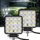 Par Kit 2 Farol Milha 16 Led 48w 12v/24v Quadrado Off-road Moto Jeep Troller Pick-up Carro Caminhão Trator Trilha 6000k