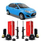 Par Kit Amortecedor Kayaba Coxim Rolamento Batente Coifa Suspensão Dianteira Ford Fiesta Sedan 2011 2012 2013 2014