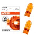 Par Lampada Osram T10 WY5W 2827NA Ambar Laranja Pisca Seta Retrovisores Pingão Automotiva W2.1x9.5d 2 Unidades