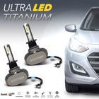 Par Lâmpadas H1 Farol Baixo Tigra Ultra Led Titanium 10000 Lumens Forte Branco Efeito Xenon Inmetro
