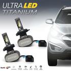 Par Lâmpadas H4 Farol Alto Baixo Ssangyong Korando Ultra Led Titanium 10000 Lumens Forte Branco Efeito Xenon 2011 2012 2013