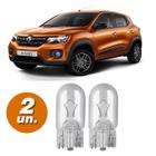 Par Lâmpadas Pingo Original Esmagada T10 12v W5w Kwid Farolete Meia Luz Placa Teto Lanterna