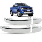 Par Maçaneta Externa da Porta Dianteira Traseira Cromada Ford Ranger 2012 2013 2014 2015 2016 2017 2018 2019 2020 2021