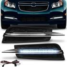 Par Moldura LED DRL Com Friso Cromado Cruze 2009 a 2014