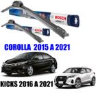 Par Palheta Limpador Parabrisa Original Bosch Toyota Corolla e Nissan Kicks 2015 2016 2017 2018 2019 2020 2021