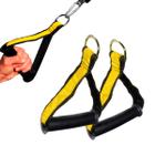 Par Puxador Estribo Manopla Pegada Crossover Nylon Remada Academia Fitness Exercios Bíceps Amarelo
