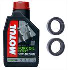 Par retentor de bengala z750 mt-07 z800 er6n mt-09 zx6r + 1l óleo motul fork 10w