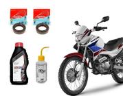 Par Retentor Garfo Bengala Corteco + 01 Óleo 500ml + Medidor Xre 300 Xtz 250 Lander Tenere Nx 400 Falcon Xr 250 Tornado Atf Hidráulico