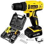 Parafusadeira e Furadeira à Bateria 12V Bivolt PFE-12EV com Maleta e Kit EVALD