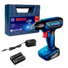 Parafusadeira/Furadeira Bosch GSR 1000 Smart a Bateria 12V 1,5Ah C/Maleta Carregador e 33 Acessório Pedreiros Construção Civil Profissional