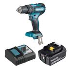 Parafusadeira Furadeira de Impacto 1/2' 18V Bl DHP485Z+Carregador Rápido DC18RC Bivolt+Bateria 18V 5.0Ah BL1850B Makita