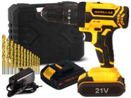 Parafusadeira Furadeira Impacto 2 Baterias 21v Maleta Kit