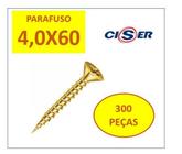 Parafuso Chipboard 4,5X60 Cabeça Chata Para Madeira 300 Un