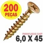 Parafuso Chipboard Phillips P/ Madeira 6.0x45 Caixa 200 Pçs