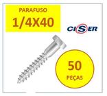 Parafuso Sextavado Rosca Soberba 1/4X40 Mm Zincado 50Pçs