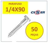 Parafuso Sextavado Rosca Soberba 1/4x90 - Zincado Branco