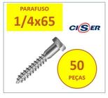 Parafuso Sextavado Soberba 1/4X65 Zincado 50 Peças