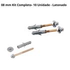 Parafuso Vaso Sanitário 8 Mm Kit Completo 10 Un Latonado - Modelar