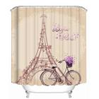 Paris Tower Paisagem 3D impermeável chuveiro cortinas Bathroo