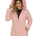 Parka Casaco Jaqueta De Sarja Feminino Forrada Plus Size