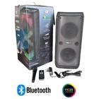 Party Box Caixa de Som Bluetooth Karaoque Led RGB 160w RMS Audio 5.1 Gt-6815