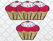 Passadeira + 1 Tapete - Cupcakes com Bege