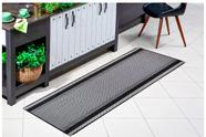 Passadeira Tapete Sisal 0,66x1,80 Cinza Antiderrapante Preto