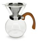 Passador De Café Vidro E Coador Inox 650ml Alça Madeira Mimo Style