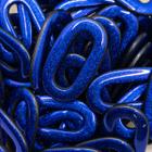 Passante Fivela Oval Plástico Azul com Glíter 36x20mm 5pçs 10g - Macall